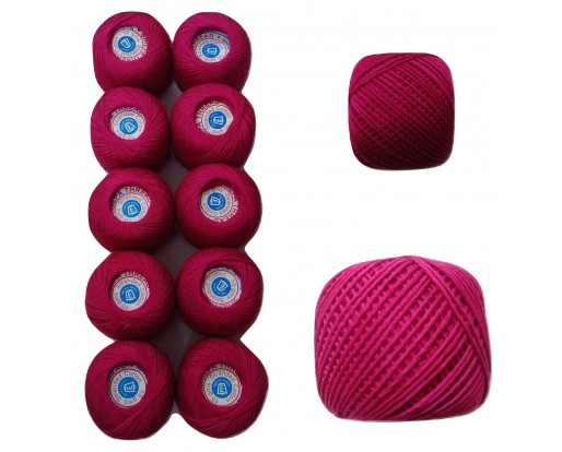 RUBY PINK - Set Lot of 10 - 6 Ply Strand - Cotton Thread Yarn Cross Stitch Embroidery	